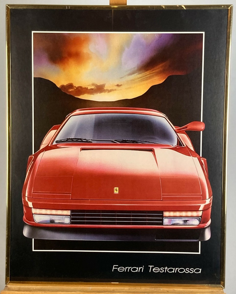 Awesome Vintage Original 1980's Ferrari Testarossa Photo Poster