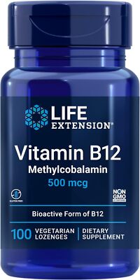 Life Extension Vitamin B12 Methylcobalamin 500mcg Essential Vitamin B12 Sugar