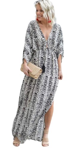 bohemian cream maxi dress