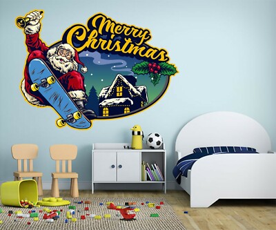 3D Cool Santa Claus A030 Christmas Wallpaper Murals Wall Print Wall Sticker Zoe
