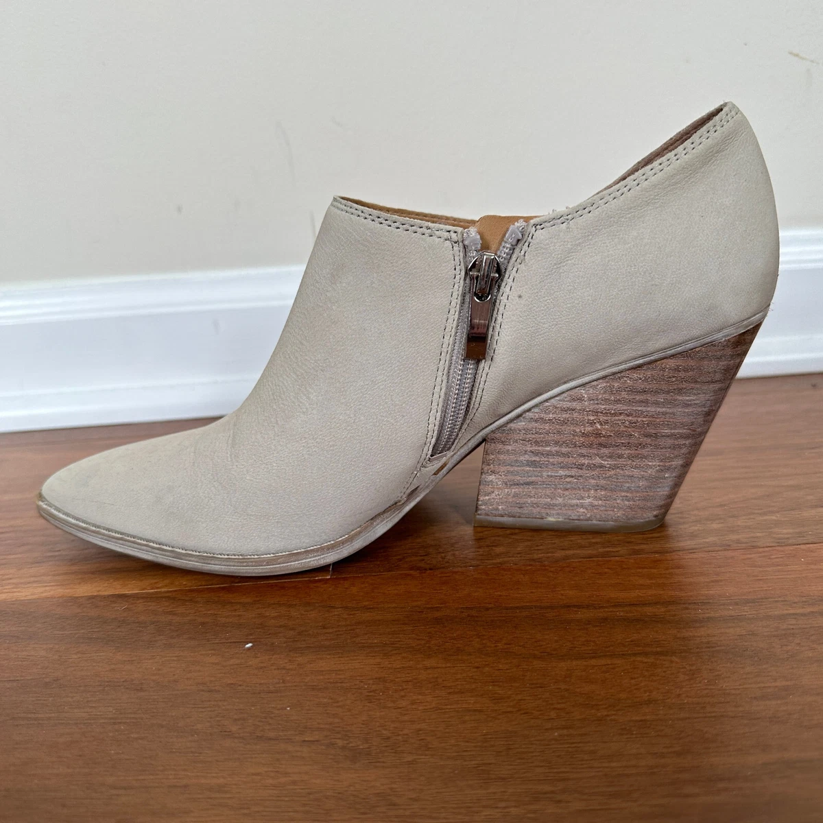 Franco Sarto Women s Garcia Tan Leather Zipper Ankle Heeled