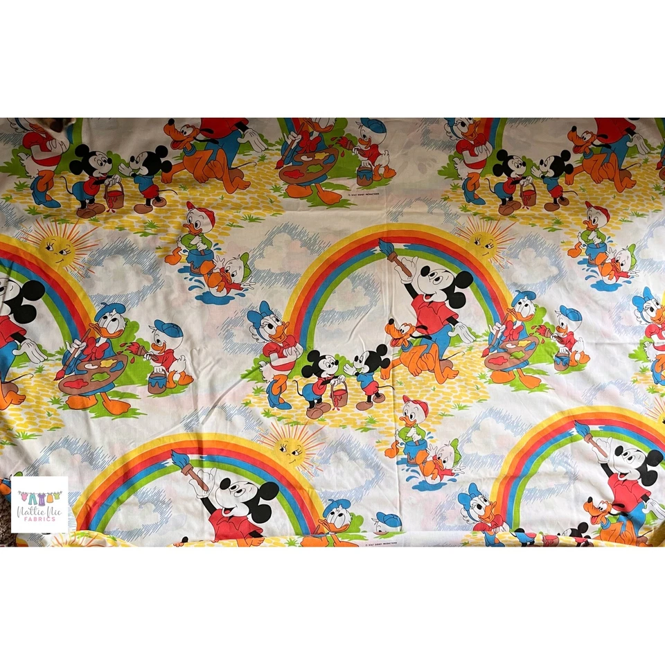 Vintage Twin Mickey Mouse Set of Vintage sheets, 1 pillowcase, Pacific, Disney - Image 4 of 4