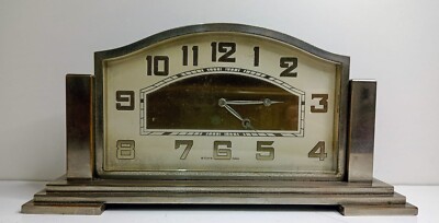 art deco table desk clock 8 days winding