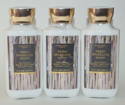 BATH BODY WORKS FRESH SPARKLING SNOW LOTION CREAM HAND LARGE OZ 24 HR 
