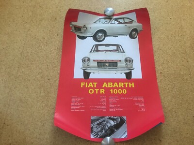 Fiat Abarth OTR 1000  Werbeposter 34 x 58 cm, 1 A Reproduktion 