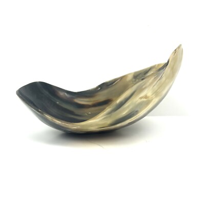 NEW OPEN BOX Regina Andrew Large Black Horn Decorative Bowl Decor Black Natural