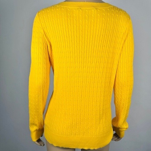 Lauren Ralph Lauren Women’s Size Large 100% Cotton Cable Knit Sweater - Picture 4 of 7