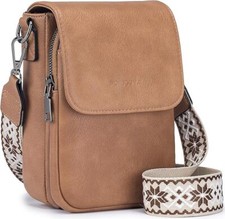 POIUGOYA Small Crossbody Bags for Women Trendy,Leather Triple A-tan