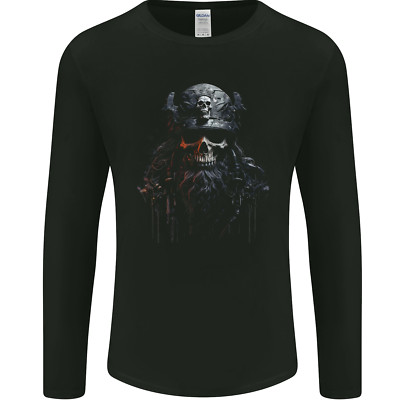 Gildan SoftStyle Long Sleeve T-Shirt Hardknock Warrior Skull Viking Herren