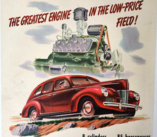 Ford DeLuxe Vintage 1940 Ford Motor Car Ad Magazine Print Automobile