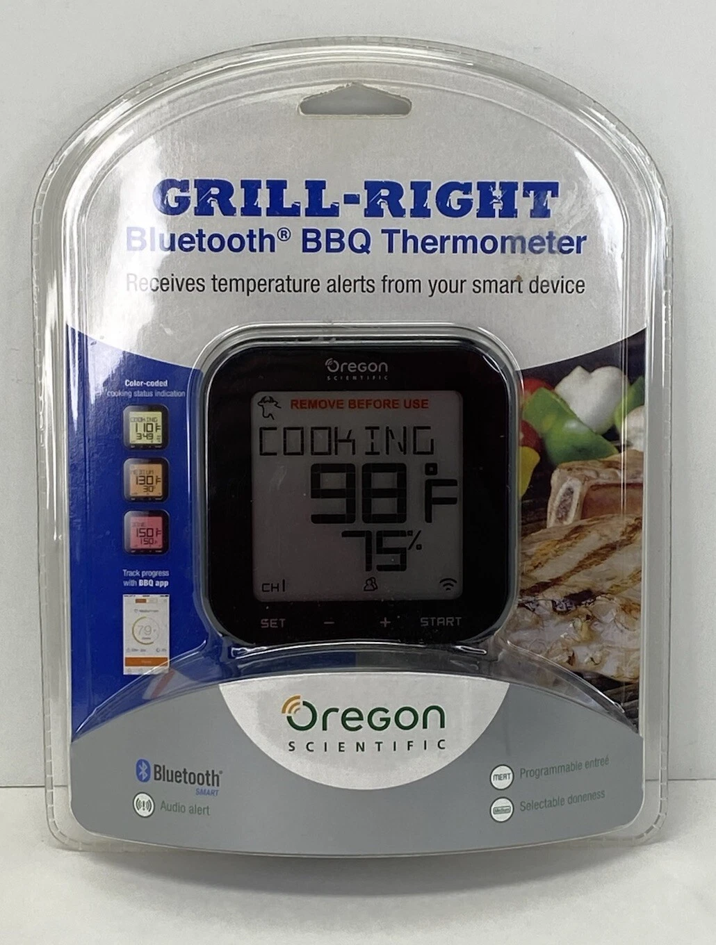 Oregon Scientific Grill Right Bluetooth Wireless BBQ Thermometer Model AW133 NEW