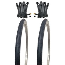 2x 26x1 3/8 Zoll Fahrradreifen Weisswand 37-590 Kujo inkl. Schläuche AV 40 mm