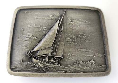 Vintage Sailing Nautical Belt Buckle San Francisco Earth Sea 1978 Indiana Metal - Picture 7 of 16