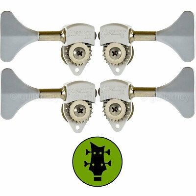 NEW Hipshot USA HB6 3/8'' Ultralite  Bass Tuning Y Key L2+R2 Set - SATIN CHROME