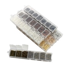 1370pcs/Box 7Sizes 3mm-9mm Open Jump Ring Split Rings Jewelry Findings Connector
