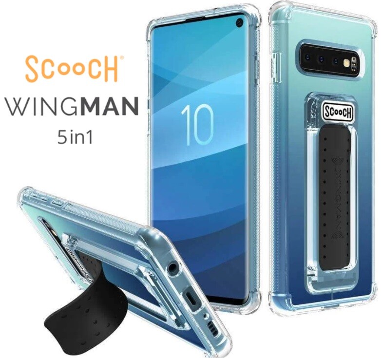 Scooch Wingman Series Protective Case with Kickstand for Galaxy S10 - Clear Scooch Wingman Series Protective Case with Kickstand for Galaxy S10 - Clear