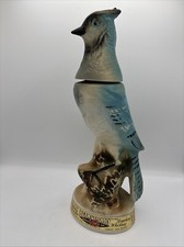 Vintage 1969 Jim Beam Blue Jay Bird Empty Whiskey Decanter Beam’s Trophy