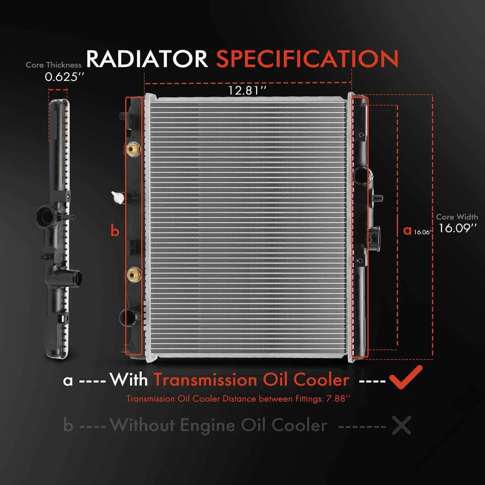 Radiador de aluminio con enfriador de aceite de transmisión para Honda Insight 2000-2006 L3 1,0 L Foto 2 de 4