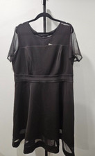 Lane Bryant Scuba Knit Stretch Black Evening Dress size 18/20 NWT Short Sleeves