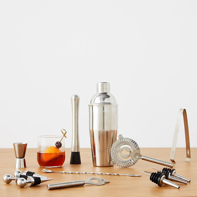 13 Stück Edelstahl Bar Werkzeuge Set 710ml Shaker, Jigger, Muddler, Ausgießer NEU