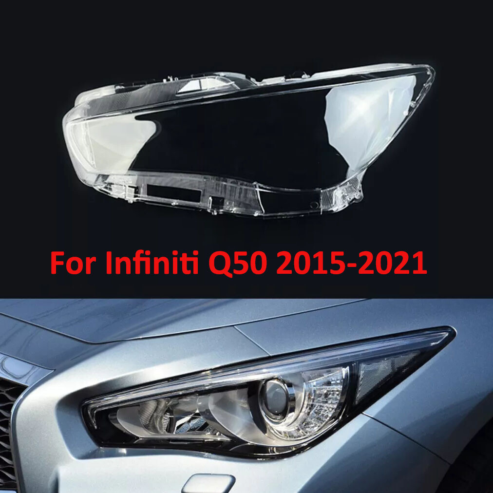 Left Side Headlight Lens Cover Clear Headlamp Shell For Infiniti Q50 2015-2021