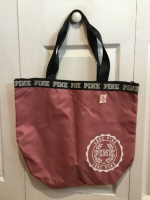 NEW Victorias Secret LOVE PINK Travel-Gym Tote Bag Full Zip Top PINK White LOGO