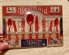 Bestmaid Children's Plastic Red Table Ware In Packaging