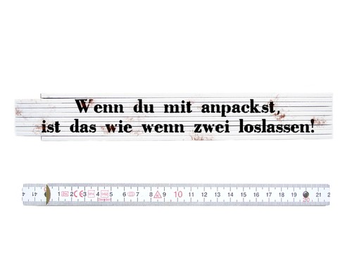 2m Zollstock Mit Berufs-Spruch - Bedruckter Gliedermaßstab Aus Deutschland