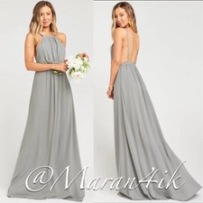 Show Me Your Mumu Amanda Maxi Bridesmaid Dress Soft Charcoal Crisp Size L