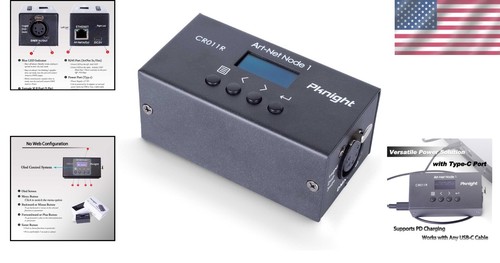 Compact Bi-Directional ArtNet DMX Controller with OLED Display & Custom Features - Picture 2 of 11