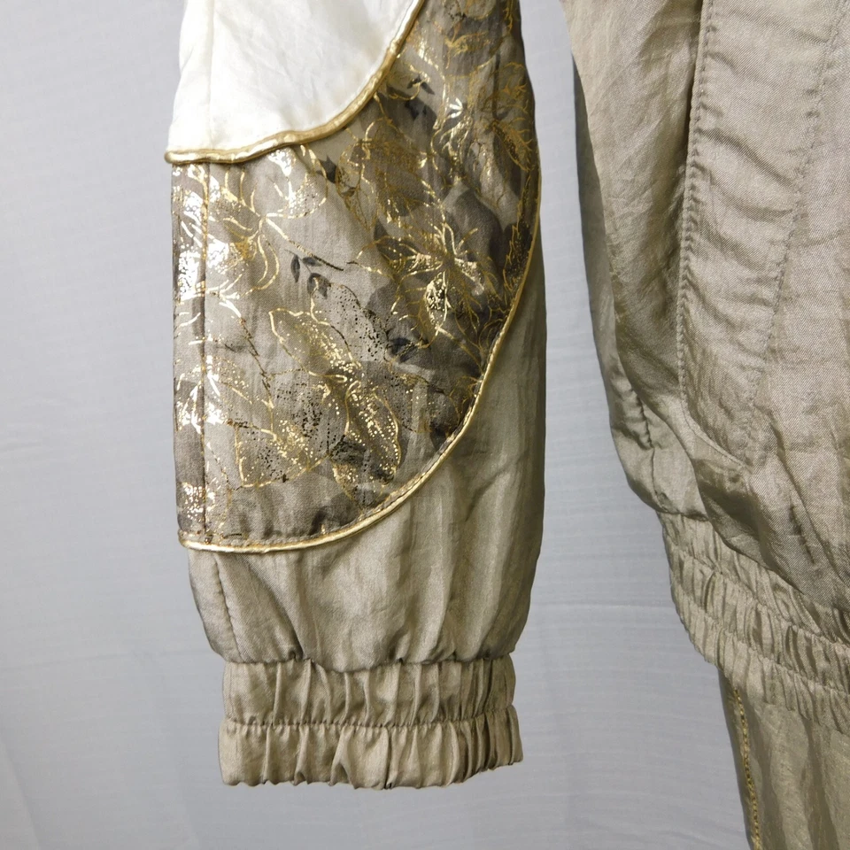 Chándal de nailon vintage años 80 90 NOS Active Frontier para mujer color topo, mediano #3806 Foto 4 de 4