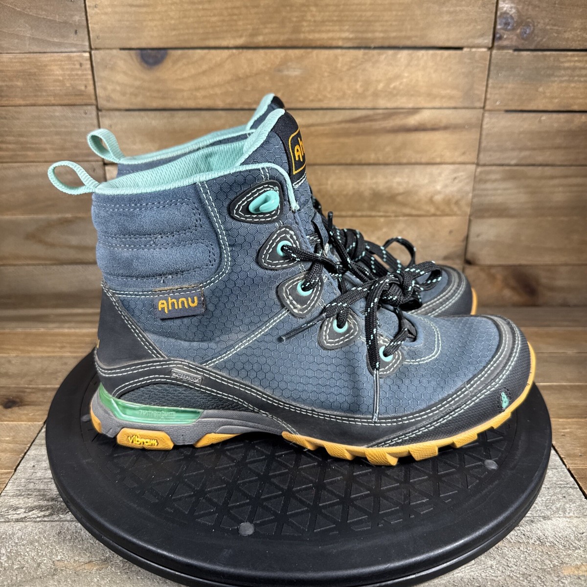 Ahnu SugarPine Hiking Boots Womens Size Blue Lace Up Trail