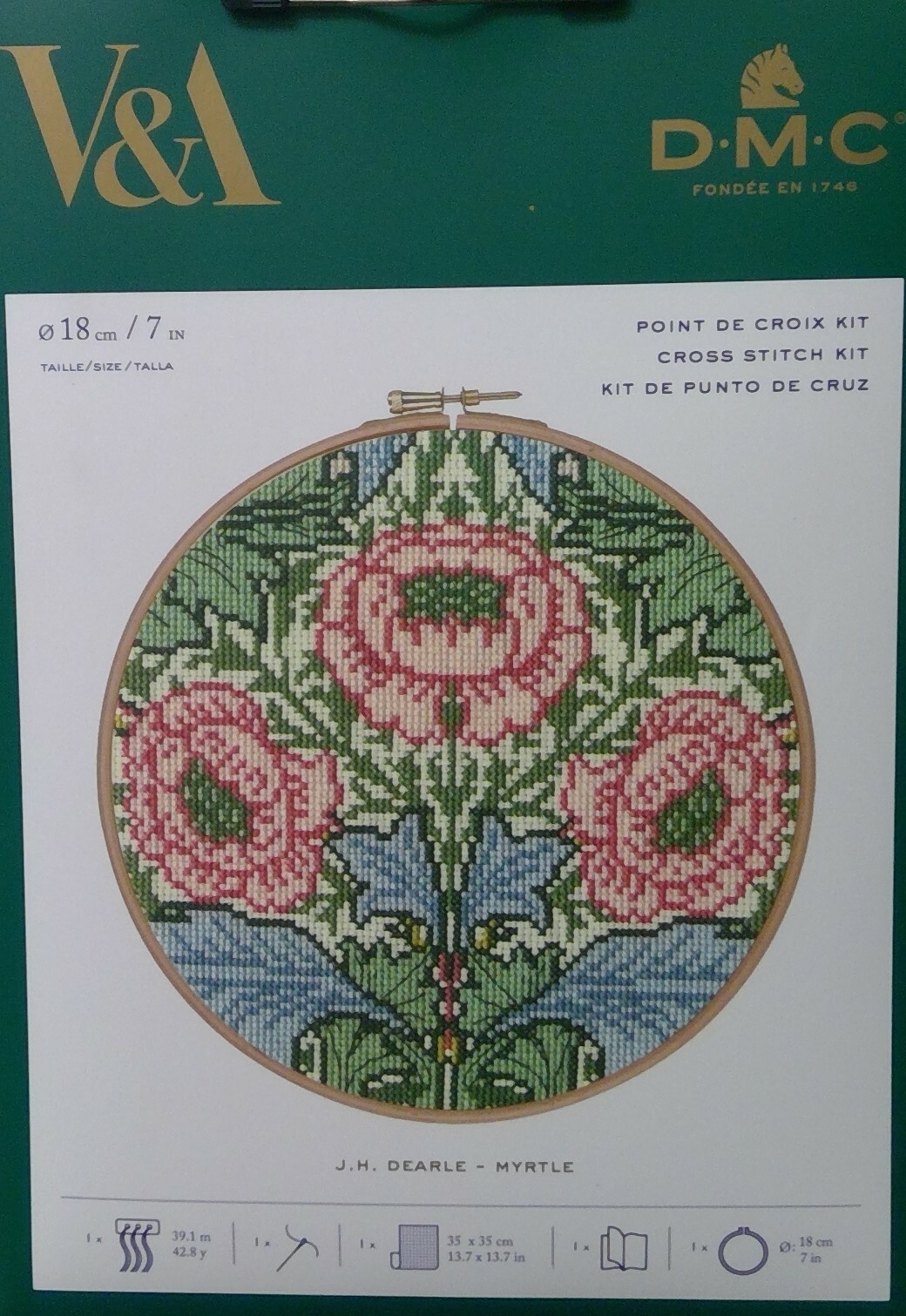 V&A DMC CROSS STITCH -MYRTLE