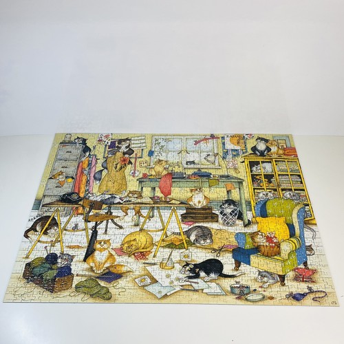 Rompecabezas Ravensburger Jane Smith Crazy Cats Craft Room 1000 piezas - Completo - Imagen 19 de 21