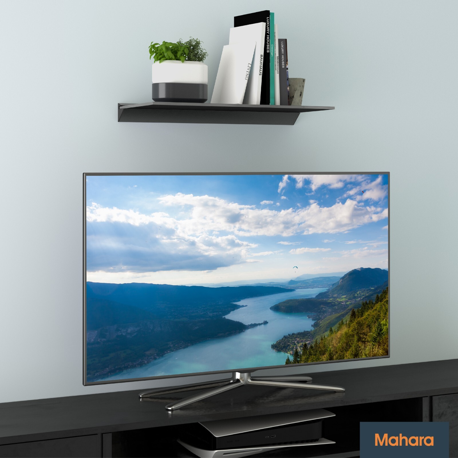 Floating Tempered Safety Glass Shelf Shelves Display For Home Bathroom