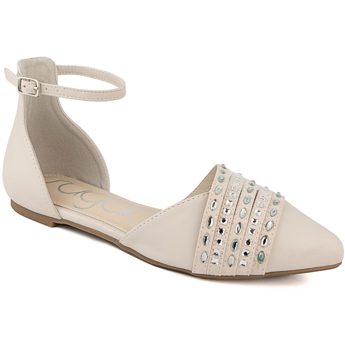 Женские туфли на плоской подошве из искусственной кожи цвета слоновой кости Sugar 9 Medium (B,M) BHFO 0541