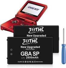 2800Mah 2-Packs Gameboy Advance SP Battery Pack, GBA SP Rechargeable Lithium-Ion