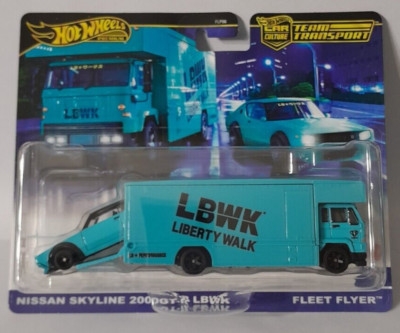 HOT WHEELS TEAM TRANSPORT NISSAN SKYLINE 2000 GT-R LWBK / FLEET FLYER #69