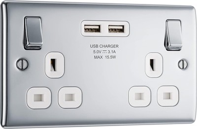 BG Electrical npc22u3w Dual Schnelllade Steckdose