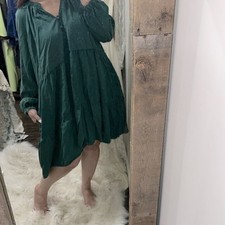 Terra & Sky Deep Green Long Sleeve Dress size 1X with pockets