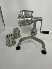 VTG USA HOLIDAY FOOD PROCESSOR HAND CRANK W/ 5 CONES SLICER GRINDER GRATER