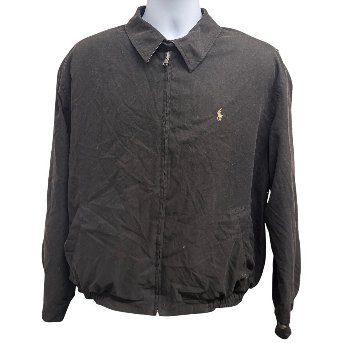 Polo Ralph Lauren Giacca Grande Uomo Classico Bomber Bi Swing Nero Pony Zip