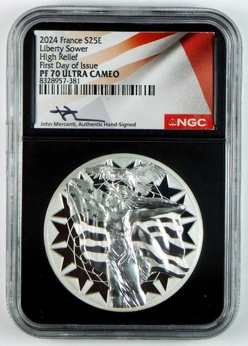 2024 €25 HR France Sower & Lady Liberty Silver Coin - NGC PF 70 UC - FDI Signed