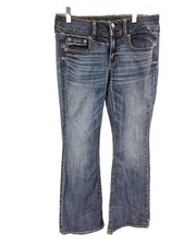 American Eagle Artist Flare Leg Jeans Size 4 29x31 Dark Blue Stretch