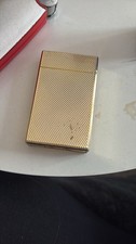 Vintage Ronson Pocket Lighter Gold Tone Engine Turned – Collectable Mid Century