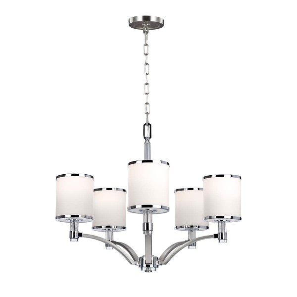 Chrom Nickel Glamour Klassisch Leuchter Kronleuchter 5X60W/E27-image