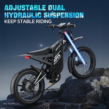 Electric Dirt Bike 3000W 32AH 48V Max 40MPH Speed 80Miles Range Mountain Ebike