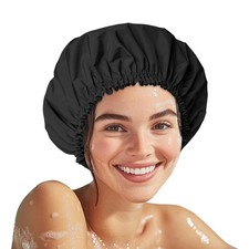 Large Waterproof Shower Cap for Women Hair Bonnet Bath Shower Hair Cover Reusabl