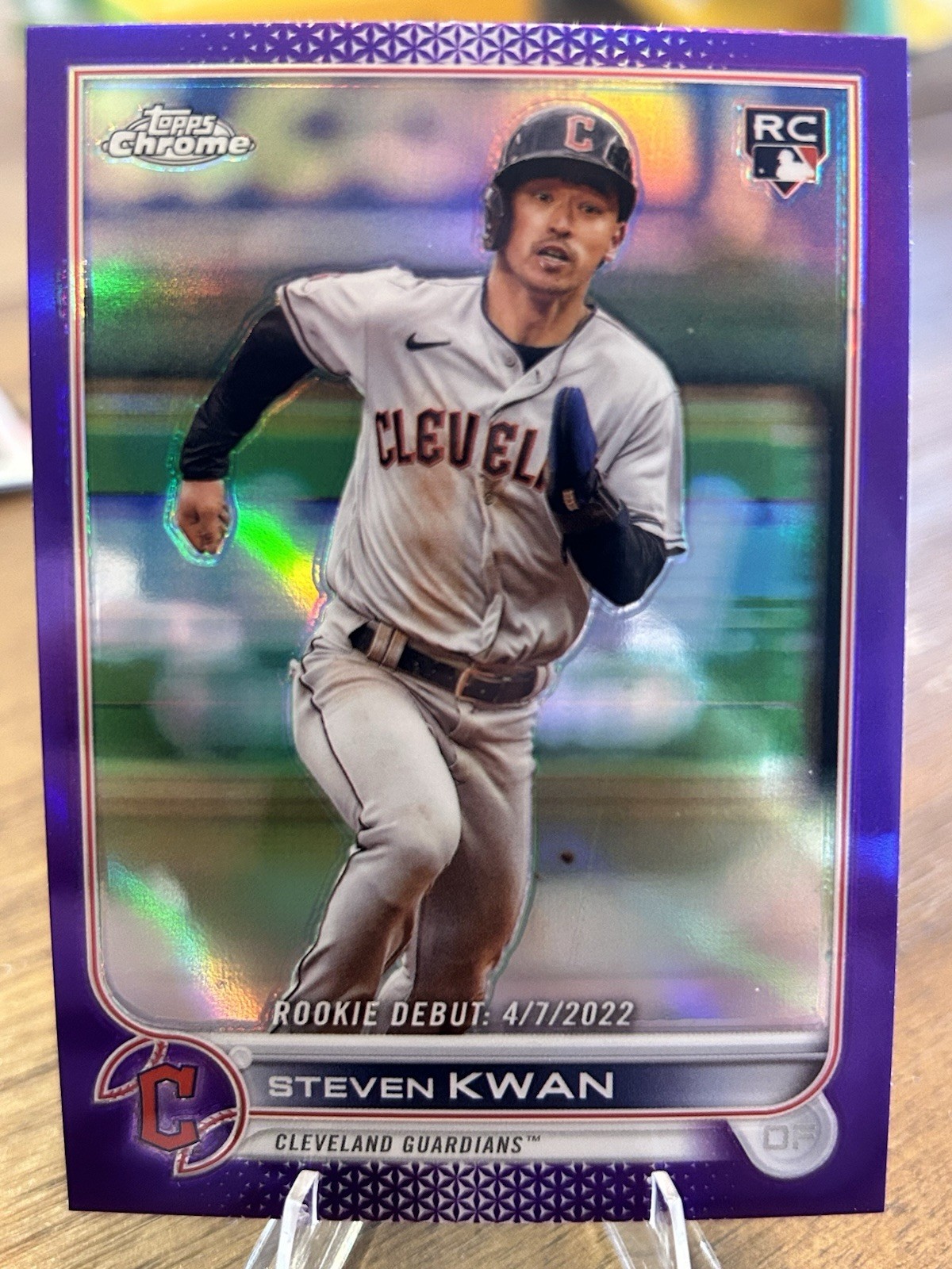 2022 Topps Chrome Update Series - Rookie Debut Steven Kwan #USC178 Purple...