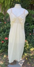 Vintage Movie Star Beige Lace Full Slip Nightgown Size 40 USA 1960s Lingerie